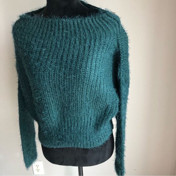 Lulu's Teal Fuzzy Sweater - Picture 5 of 11